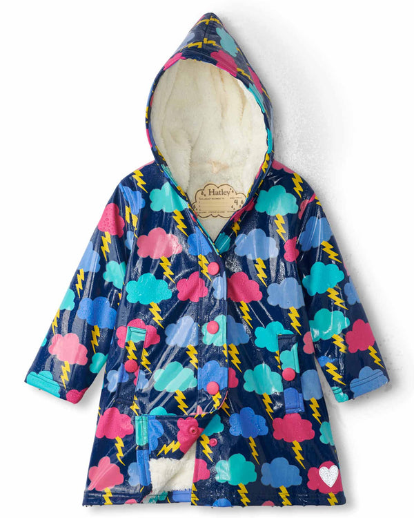 Lightning Clouds Sherpa Lined Colour Changing Splash Jacket • Wellies Online